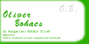 oliver bohacs business card