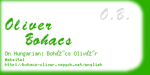 oliver bohacs business card